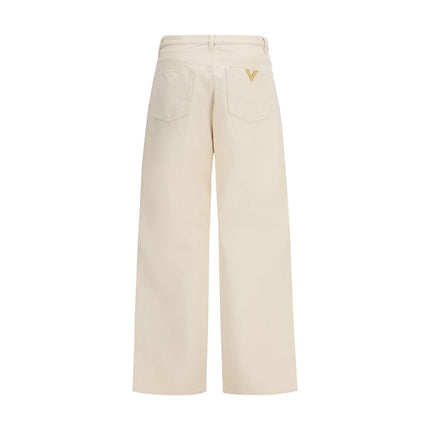 Valentino Beige Cotton Casual Pants