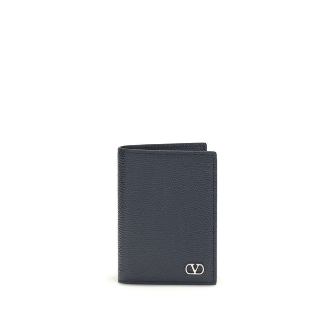 Valentino Garavani Blue Calf Leather Bos Taurus Wallet