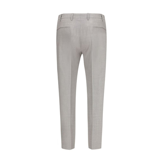 PT Torino Gray Wool Oves Aries Dress Pants