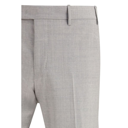 PT Torino Gray Wool Oves Aries Dress Pants