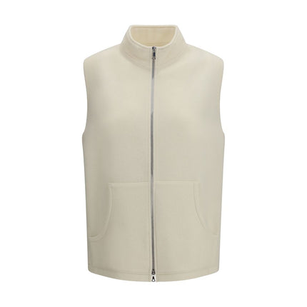 RIER Beige Wool Oves Aries Sleeveless Jacket