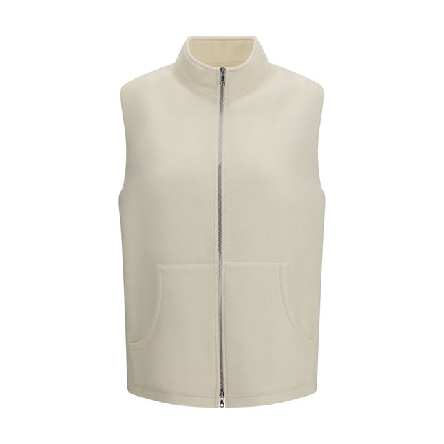 RIER Beige Wool Oves Aries Sleeveless Jacket