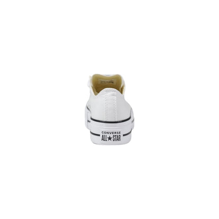 Converse White Fabric Platform Sneakers