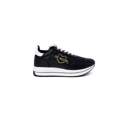 Love Moschino Black Leather Low Top Sneakers