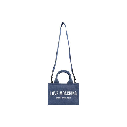 Love Moschino Blue Cotton Handbag