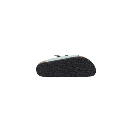 Birkenstock Green Leather Flat Sandals