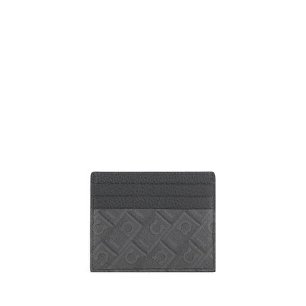 Ferragamo Gray Calf Leather Bos Taurus Wallet