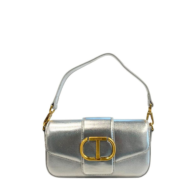 Twinset Silver PU Women Shoulder Bag