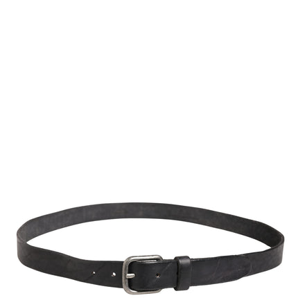 Daniele Alessandrini Men Black Leather Metal Buckle Belt