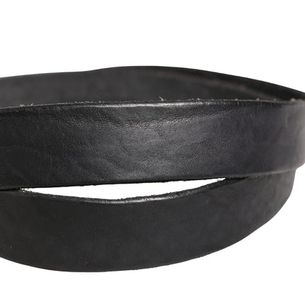 Daniele Alessandrini Men Black Leather Metal Buckle Belt