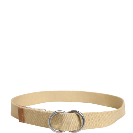 GF Ferre Men Beige Canvas Silver Metal Buckle Cintura Belt
