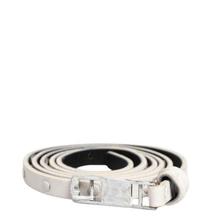 Costume National White Leather Studded Cintura Belt