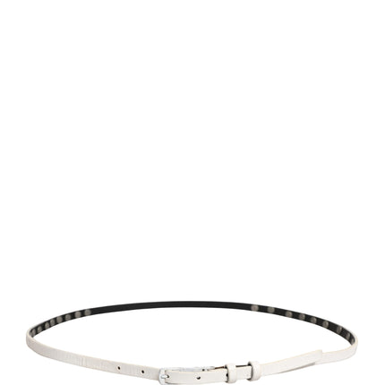 Costume National White Leather Studded Cintura Belt