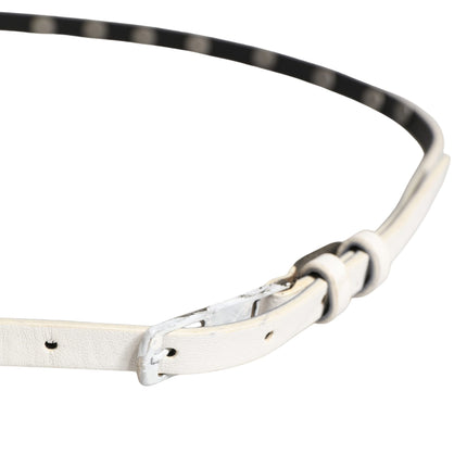 Costume National White Leather Studded Cintura Belt