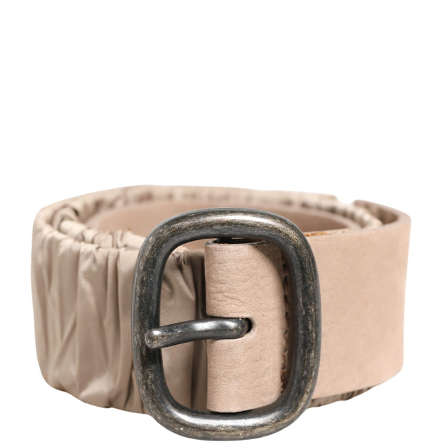GF Ferre Women Beige Polyester Silver Metal Buckle Waist Belt