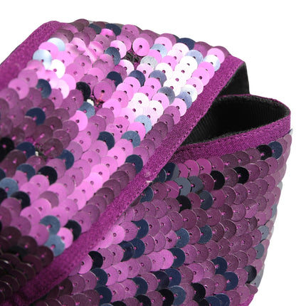 GF Ferre Women Purple Sequined Silver Metal Buckle Belt