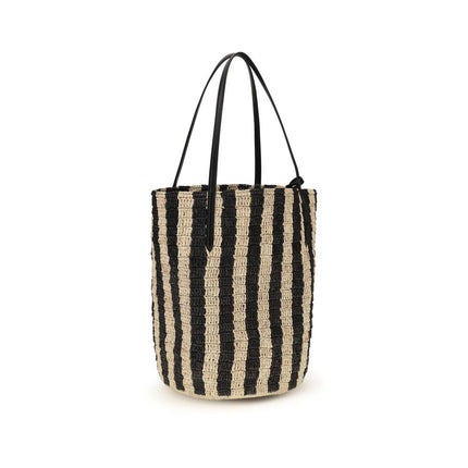 Valentino Garavani Black Raffia Backet Bag