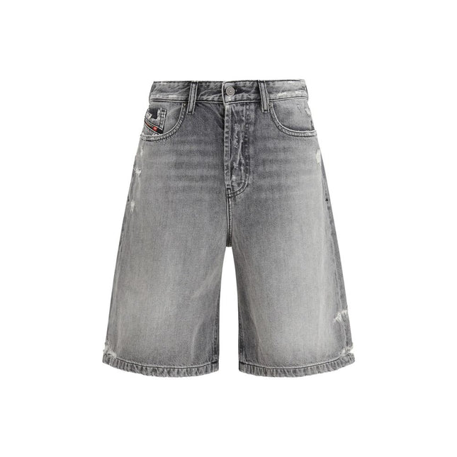 Diesel Gray Cotton Bermuda Shorts