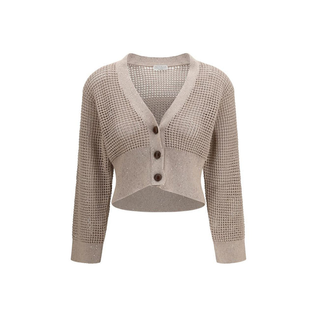 Brunello Cucinelli Beige Cotton Cardigan