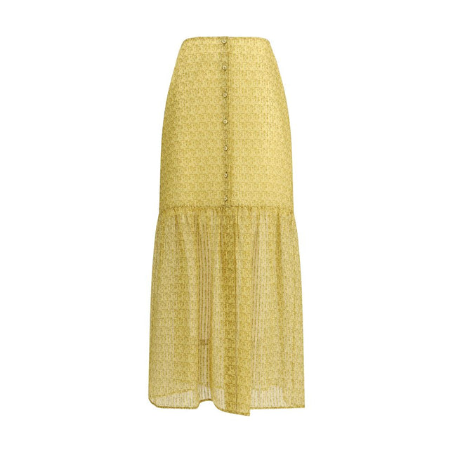 Kristina Ti Bicolor Silk Long Skirt