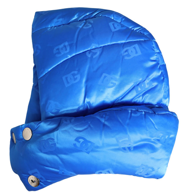 Dolce & Gabbana Men Blue Logo Print Whole Head Wrap Capello Hat