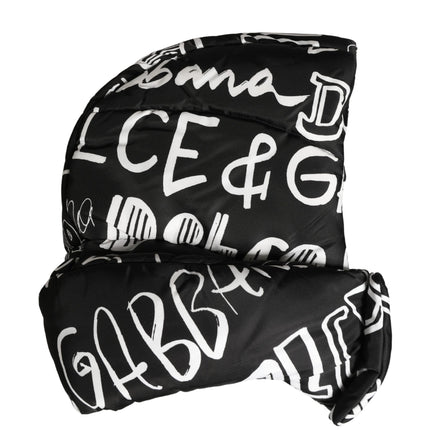Dolce & Gabbana Black Logo Print Whole Head Wrap Capello Hat