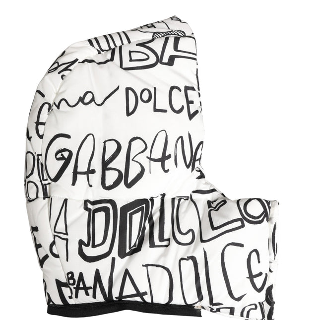 Dolce & Gabbana White Logo Print Whole Head Wrap Capello Hat