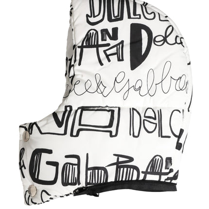 Dolce & Gabbana White Logo Print Whole Head Wrap Capello Hat