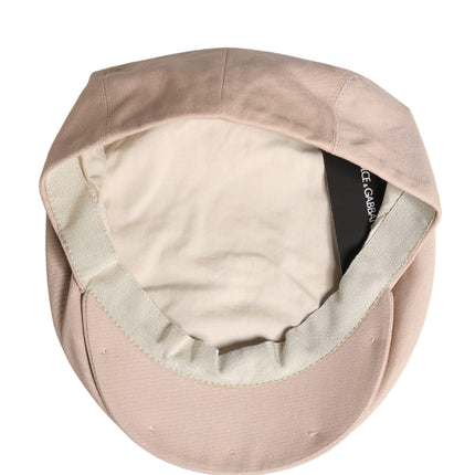 Dolce & Gabbana Men Beige Cotton Newsboy Cloth Capello Hat