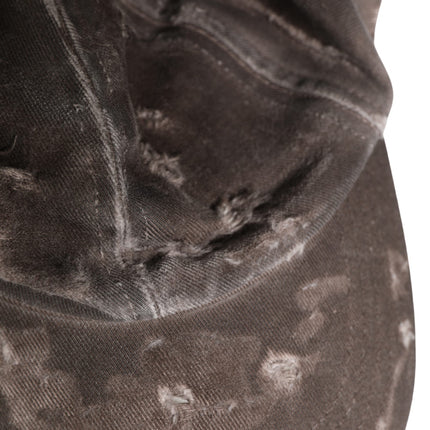 Dolce & Gabbana Men Brown Cotton Distressed Baseball Capello Hat