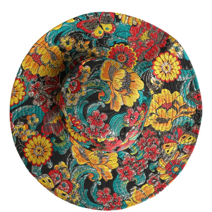 Dolce & Gabbana Men Multicolor Brocade Wide Brim Fisherman Capello Hat