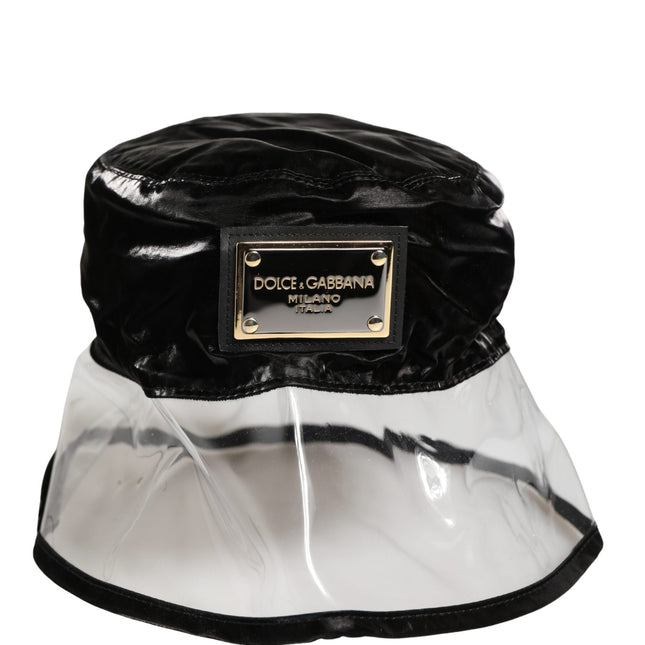 Dolce & Gabbana Black Nylon Plastic Fisherman Bucket Capello Hat