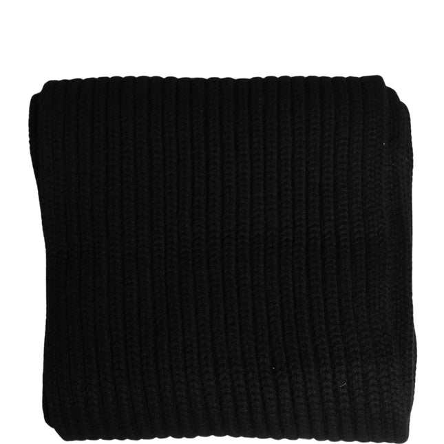 Dolce & Gabbana Black Cashmere Knitted Men Neck Warmer One Size Scarf