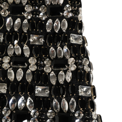 Dolce & Gabbana Black Wool Crystal Embellished Balaclava Hat