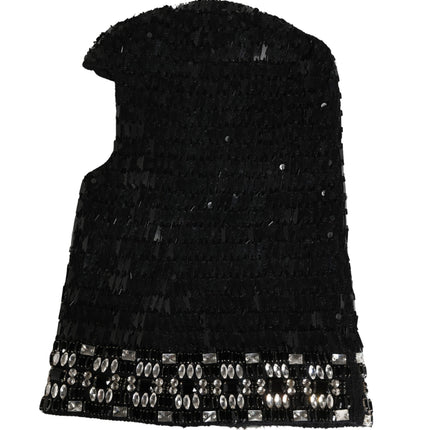 Dolce & Gabbana Black Wool Crystal Embellished Balaclava Hat