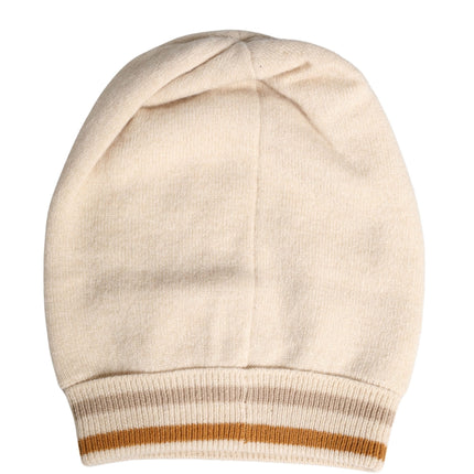 Dolce & Gabbana Beige Cashmere Knitted Women Winter Beanie Hat