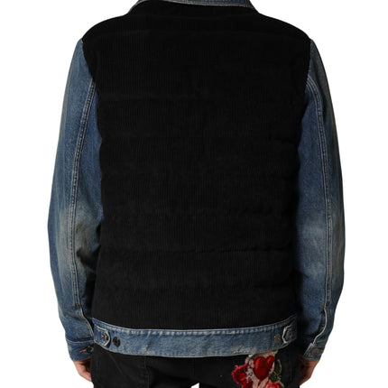Dolce & Gabbana Black Blue Cotton Denim Blouson Men  Jacket