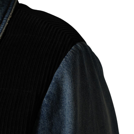 Dolce & Gabbana Black Blue Cotton Denim Blouson Men  Jacket