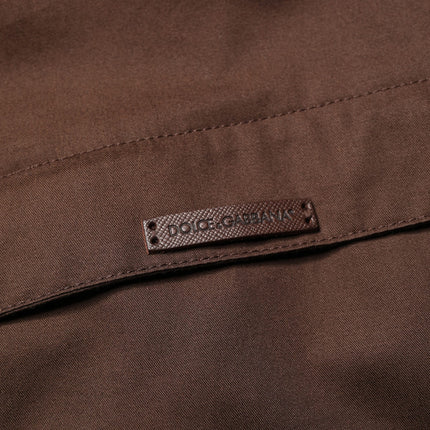 Dolce & Gabbana Brown Beige Cotton Zip Windbreaker Jacket