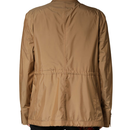 Dolce & Gabbana Brown Single Breasted Layered Coat Jacket