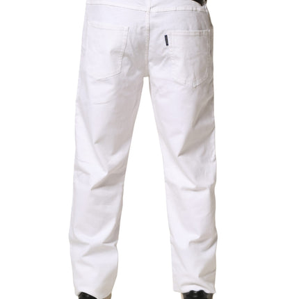 Paul & Shark White Straight Mid Waist Denim Trouser Jeans