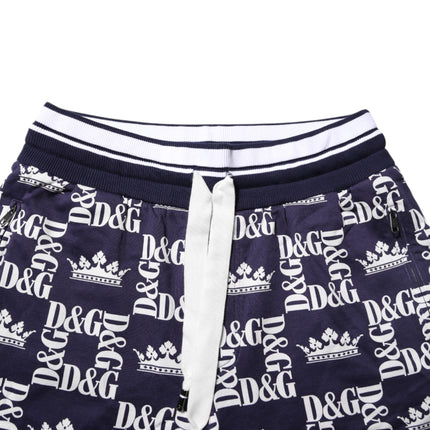 Dolce & Gabbana Blue DG Logo Print Chino Men Bermuda Shorts