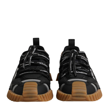 Dolce & Gabbana Black Logo Lace Up Low Top NS1 Sneakers Shoes