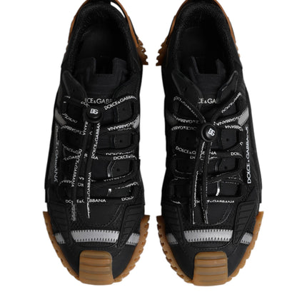 Dolce & Gabbana Black Logo Lace Up Low Top NS1 Sneakers Shoes