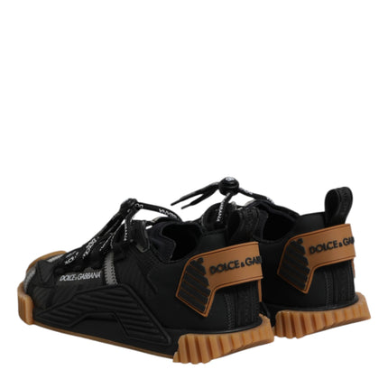 Dolce & Gabbana Black Logo Lace Up Low Top NS1 Sneakers Shoes
