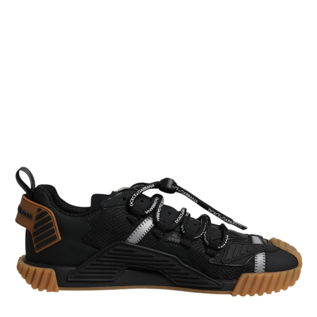 Dolce & Gabbana Black Logo Lace Up Low Top NS1 Sneakers Shoes