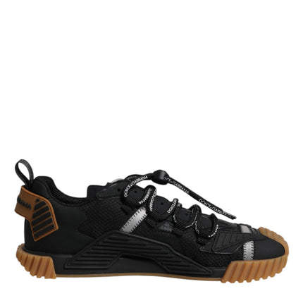 Dolce & Gabbana Black Logo Lace Up Low Top NS1 Sneakers Shoes