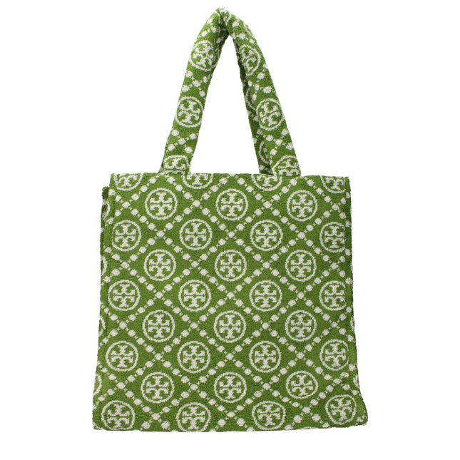 Tory Burch Green Cotton-Like Shoulder Bag