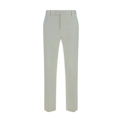 PT Torino White Cotton Casual Pants