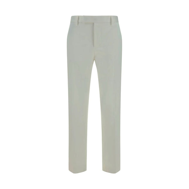 PT Torino White Cotton Casual Pants